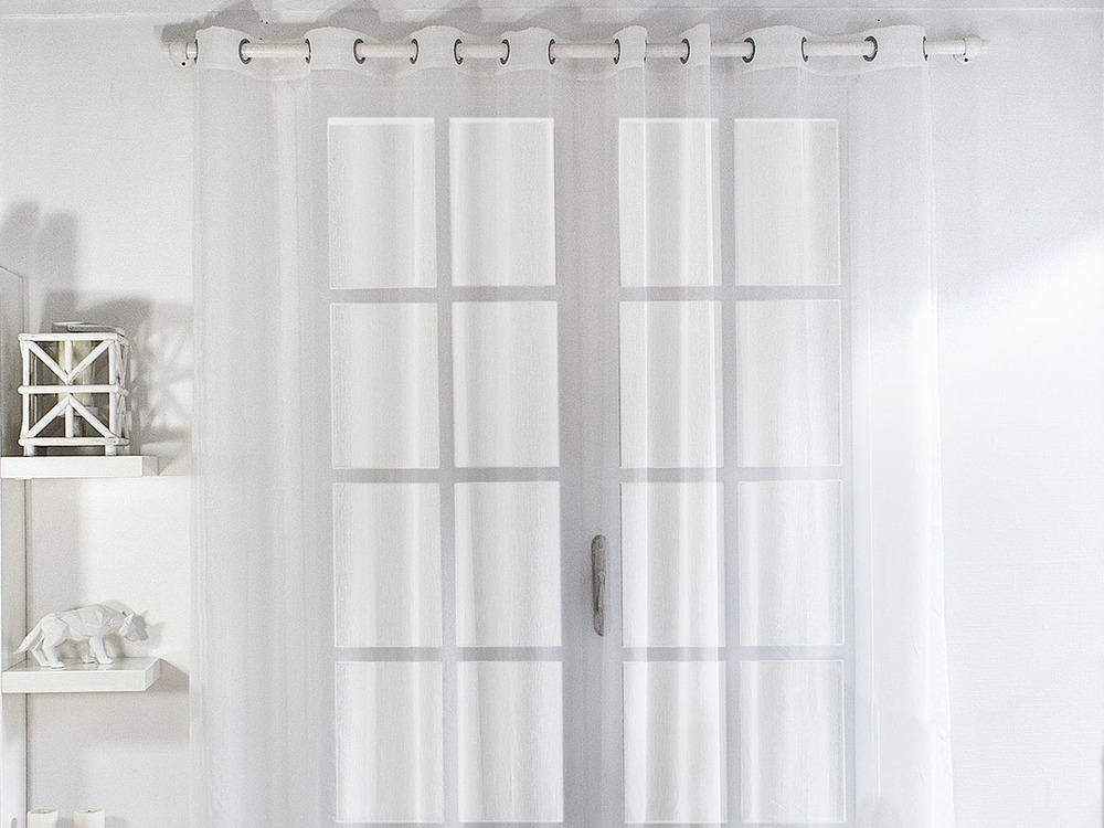 Voilage sablé grande largeur blanc 300 x 240 cm
