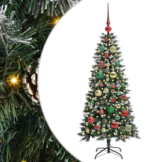 Sapin de noël artificiel vert 120 cm pvc, plastique et acier