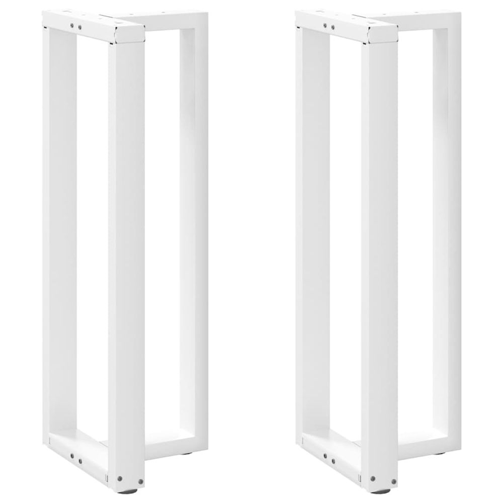 Pieds de table de bar en forme de t, 2 pièces, blanc, 40 x 35 x (110-111) cm, acier