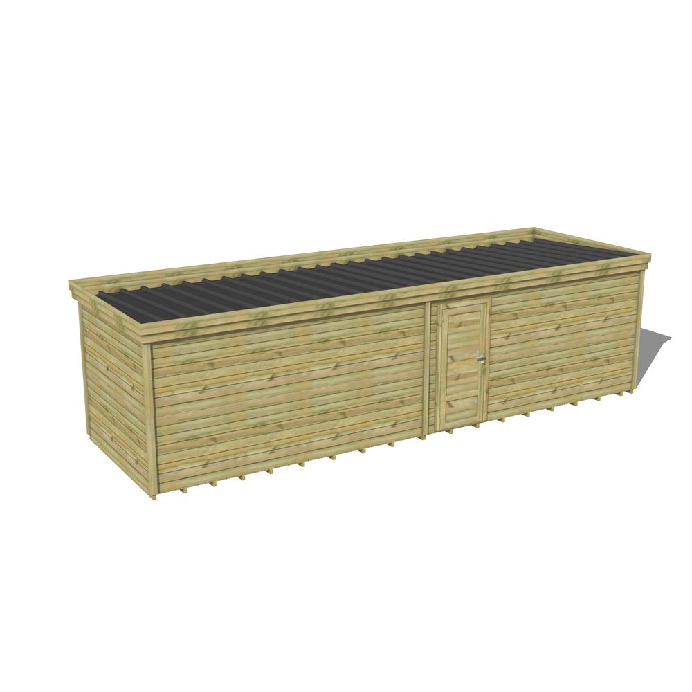 Abri de jardin bois pin traité autoclave 27mm - 8,595x2,64m / 23m2 - bac acier - plancher bois