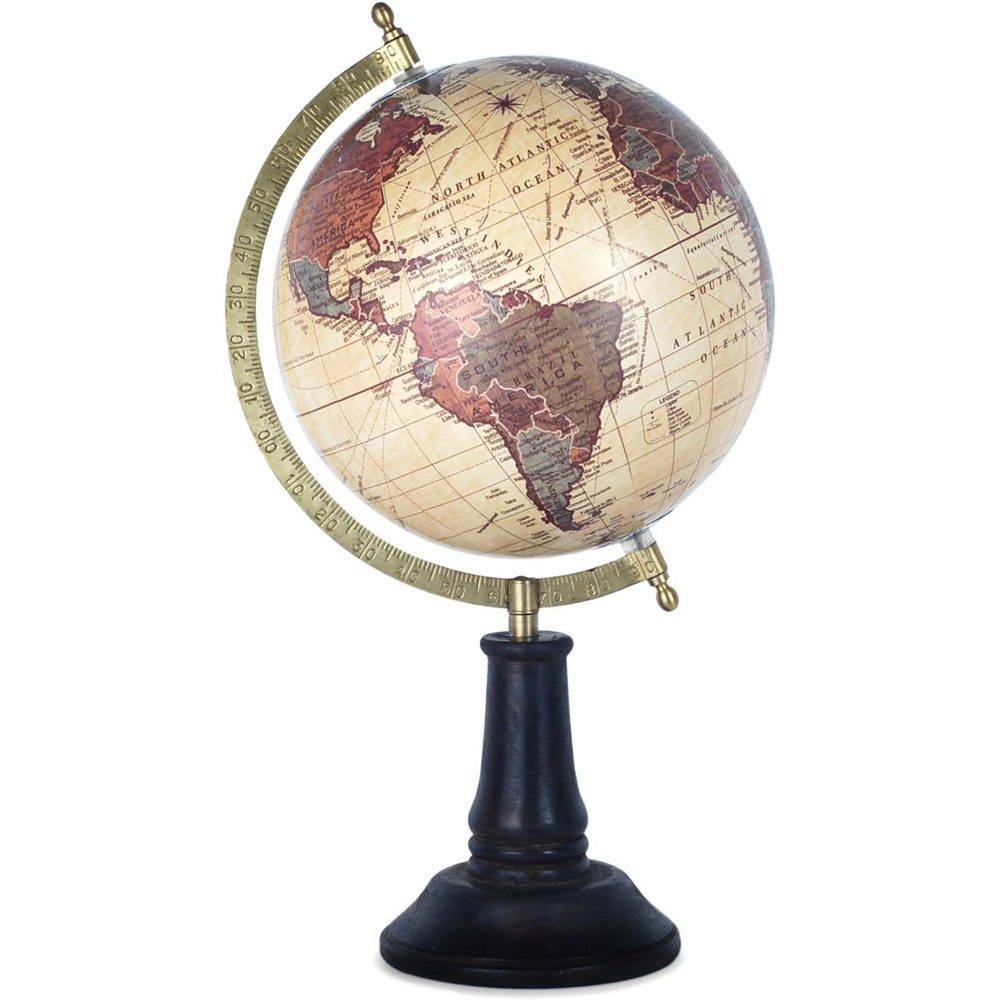 Globe terrestre vintage en métal malraux