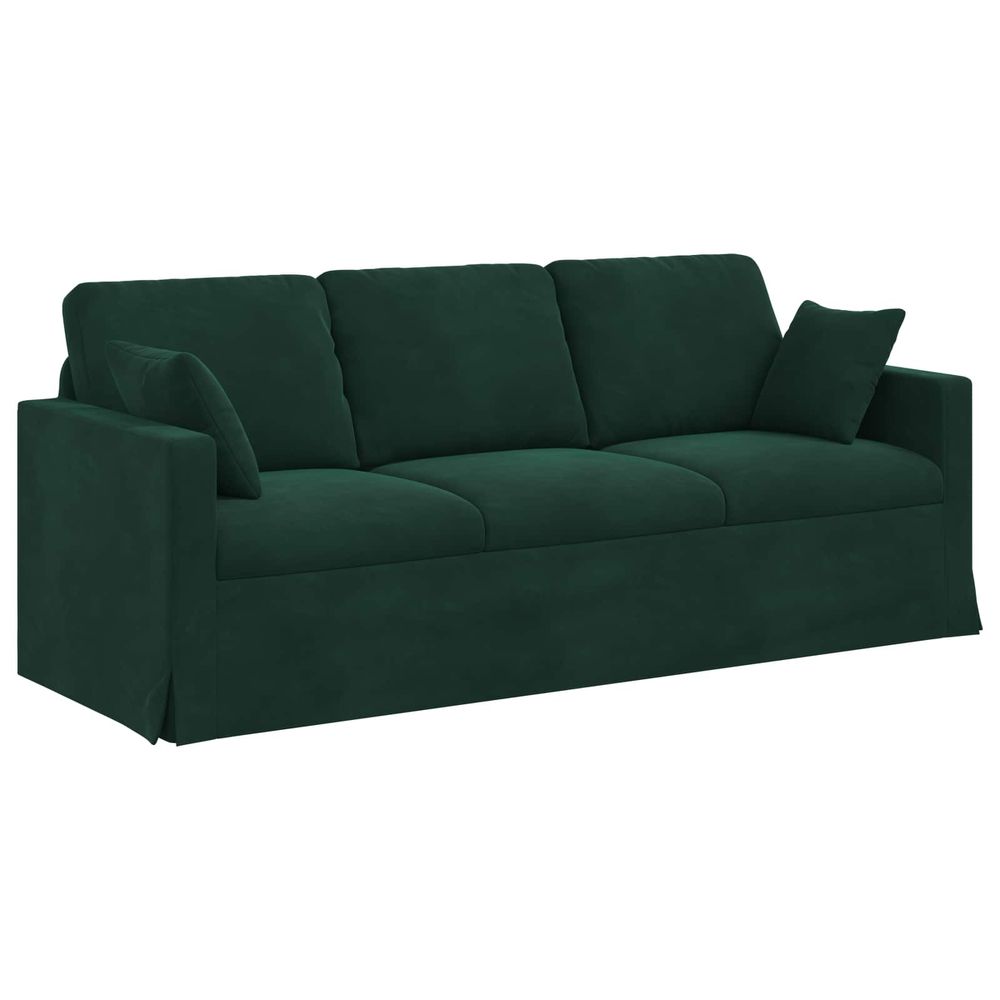 Canapé vert foncé 198 x 78 x 80 cm velours