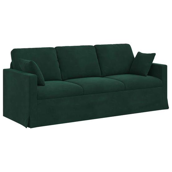 Canapé vert foncé 198 x 78 x 80 cm velours