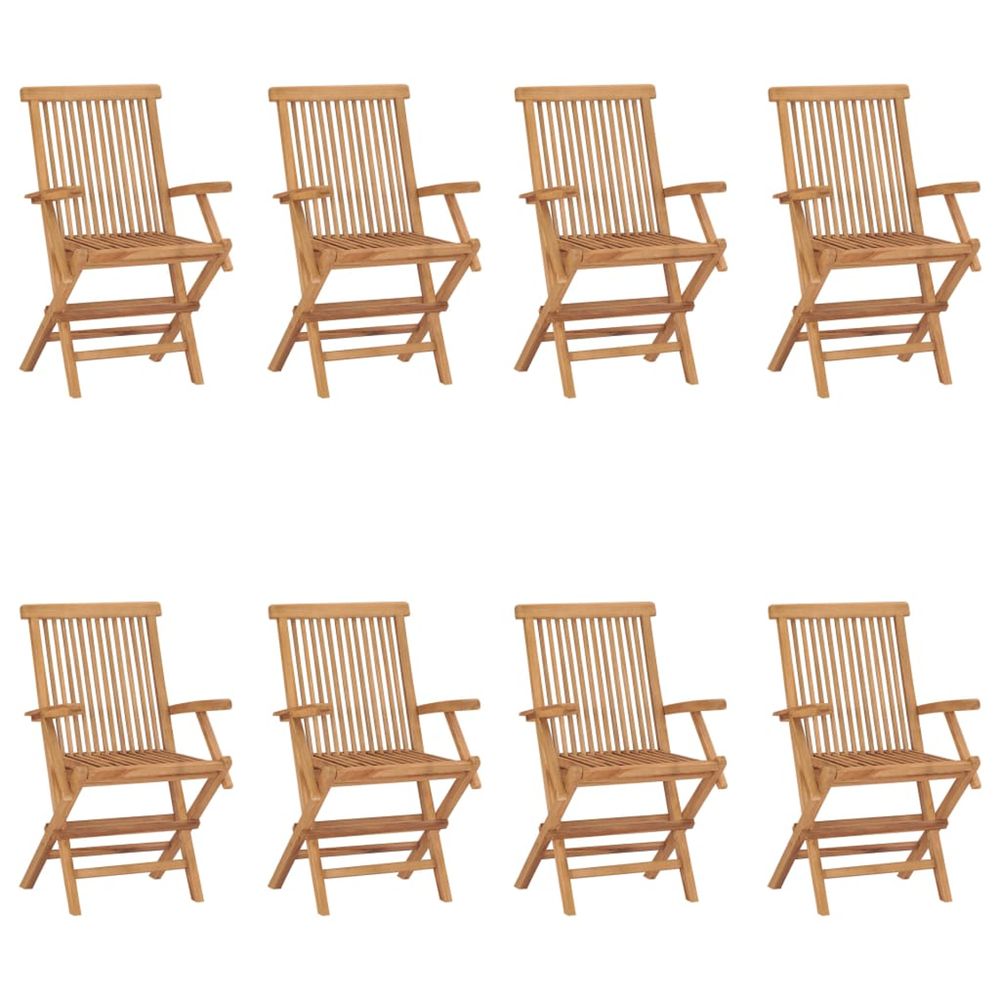 Chaises pliantes 8 pièces en bois de teck massif