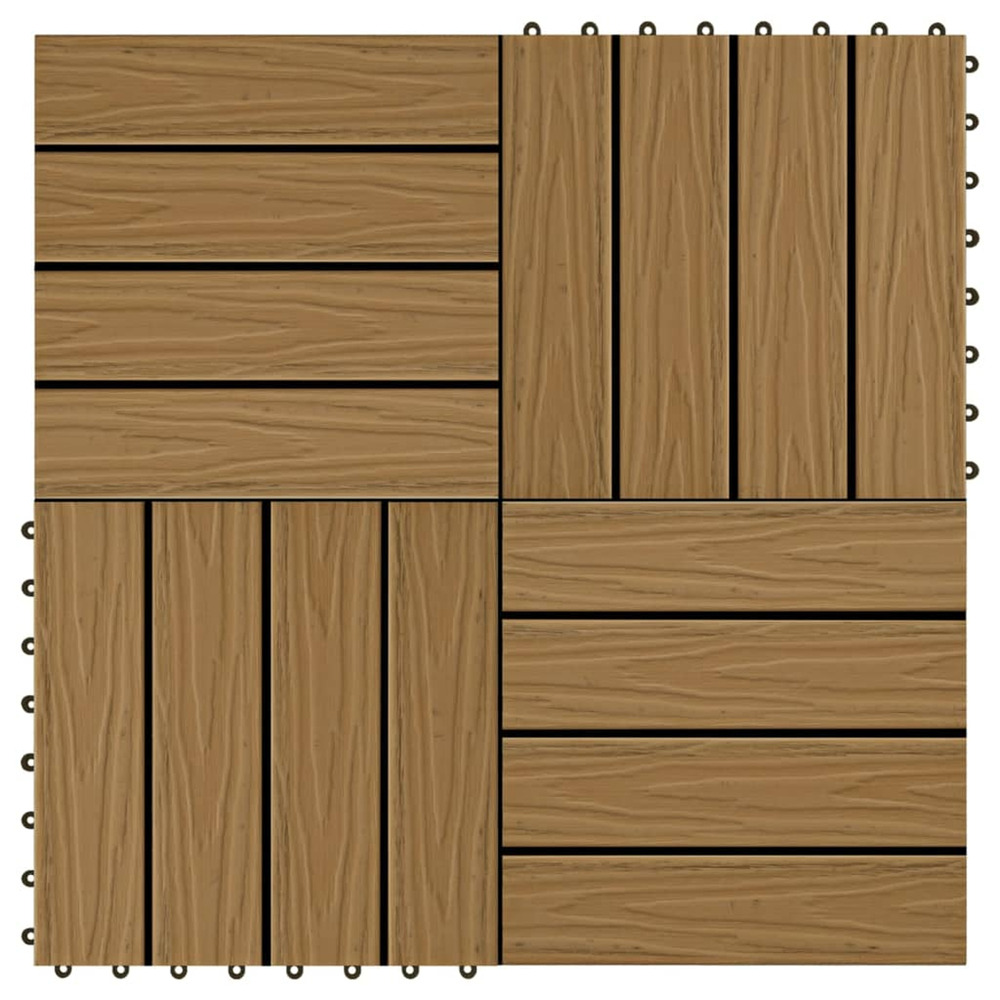 Carreau de terrasse en relief 11 pcs wpc 30x30 cm 1 m²