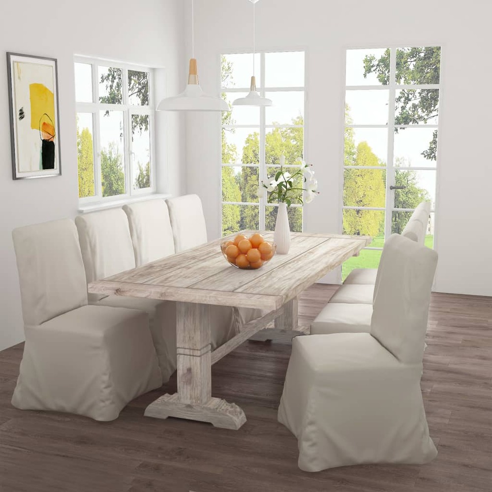 Table de salle à manger 220x100x75 cm bois de teck solide