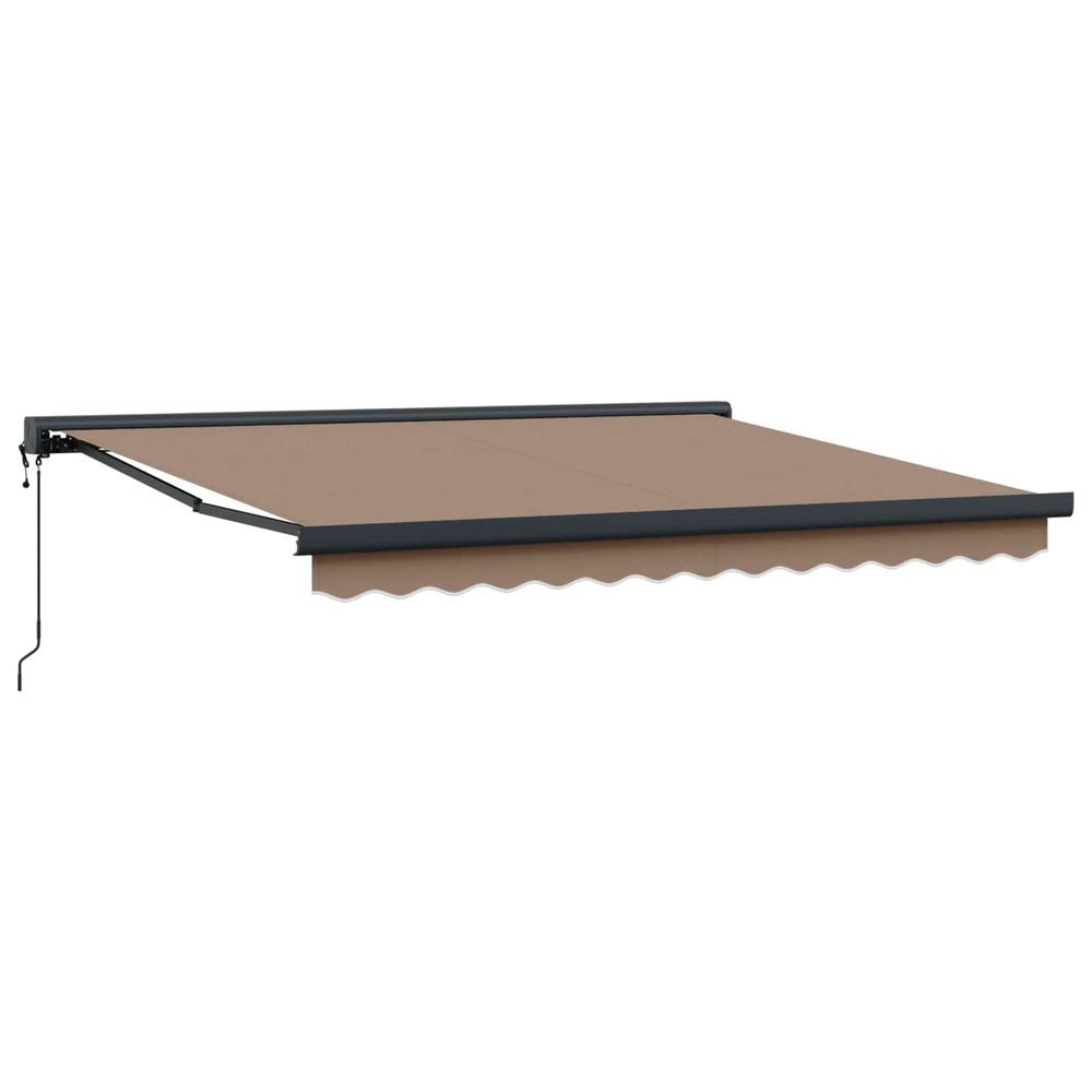 Auvent rétractable taupe 350 x 250 cm tissu et métal