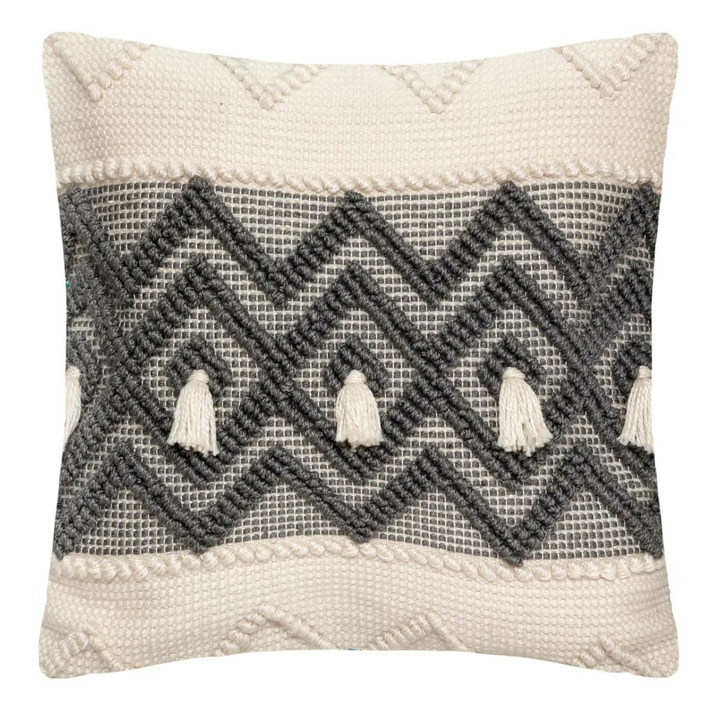 Coussin déco à pompons 