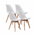 Lot de 4 chaises de salle à manger lagom blanc bois naturel style scandinave