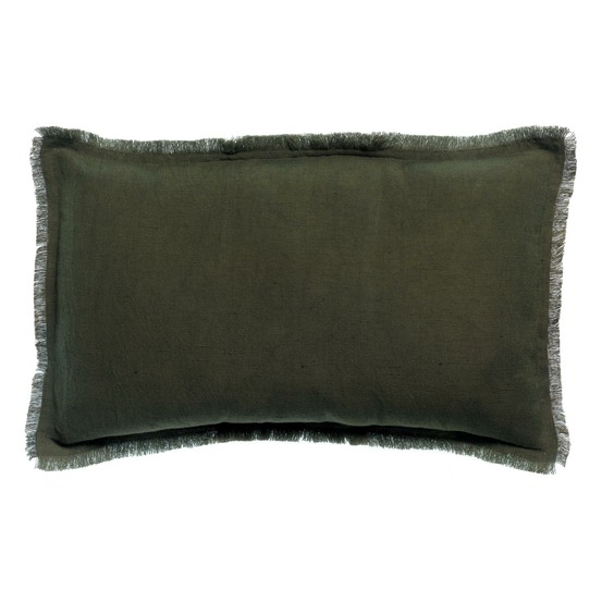 Coussin uni laly olive 30 x 50 cm