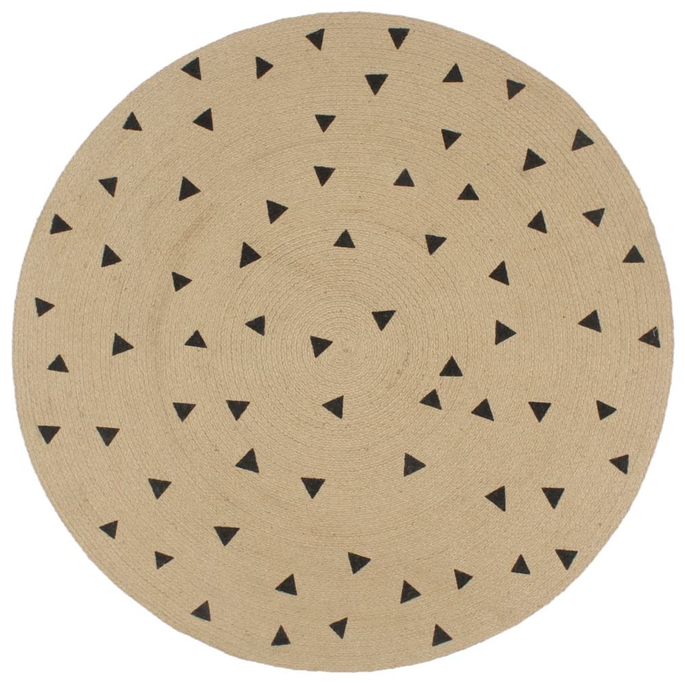 Tapis fait main Jute imprimÃ© Ã  triangles 90cm