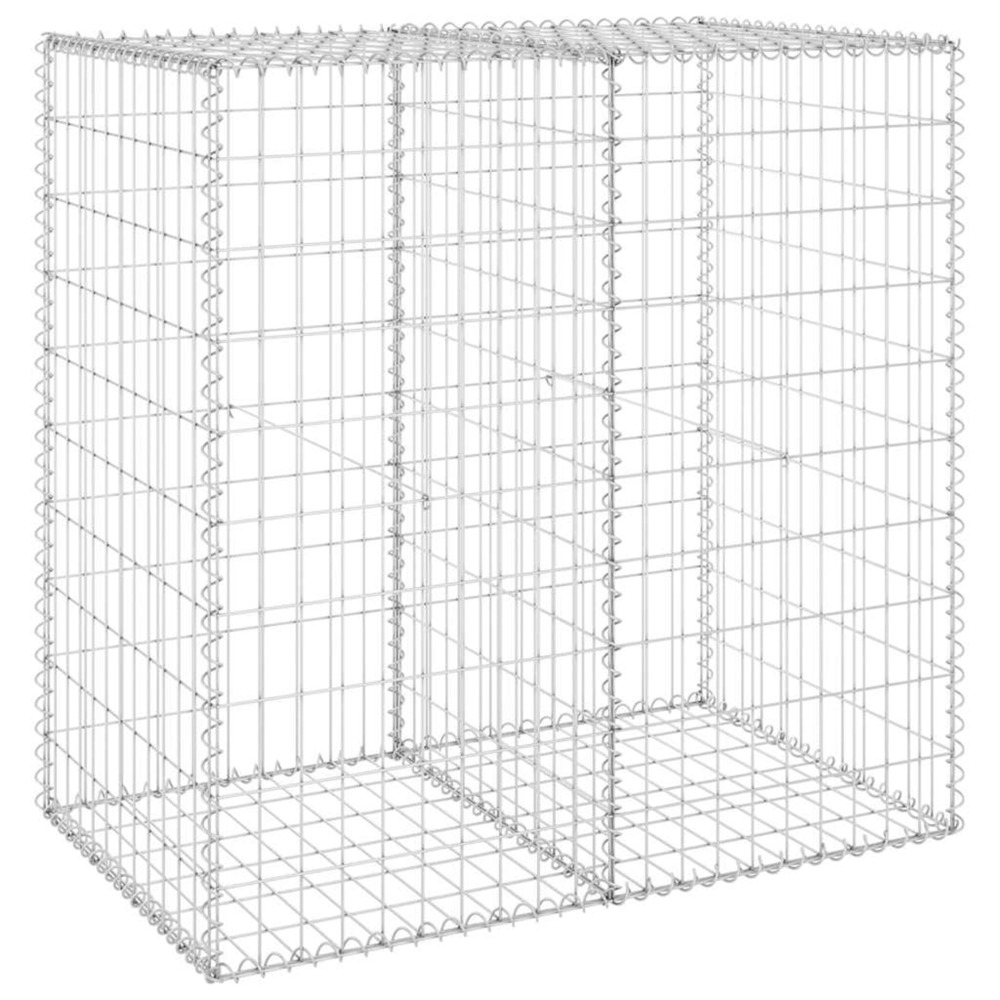 Mur en gabion avec couvercles acier galvanisé 100x60x100 cm