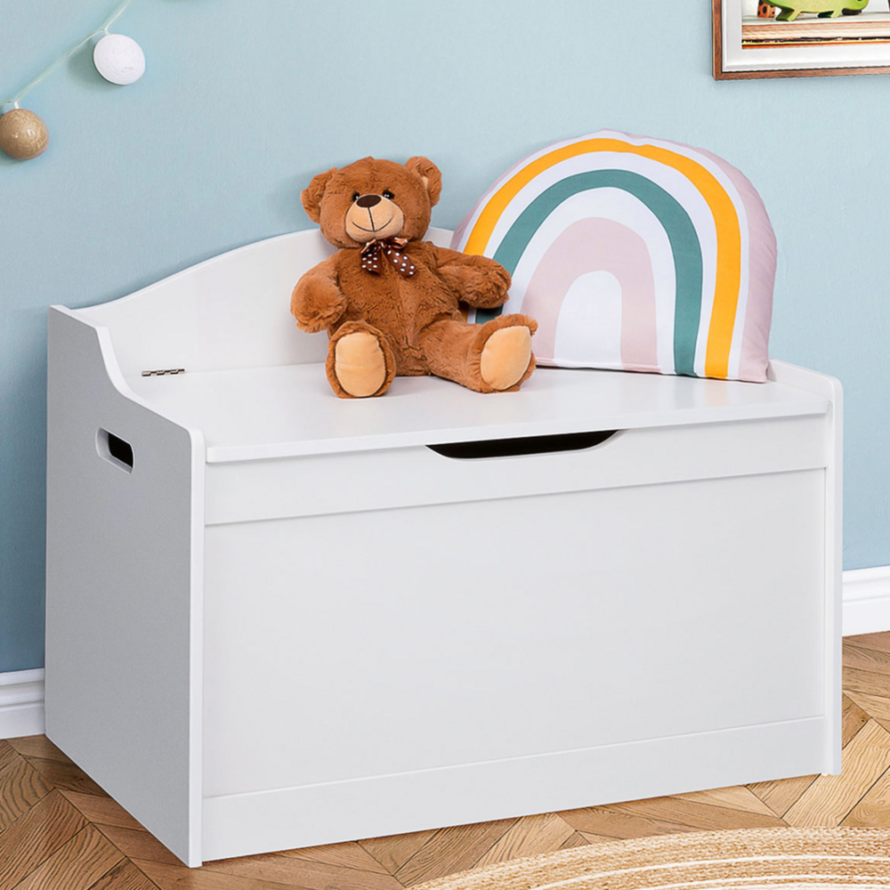 Banc coffre de rangement enfant mateo en bois blanc