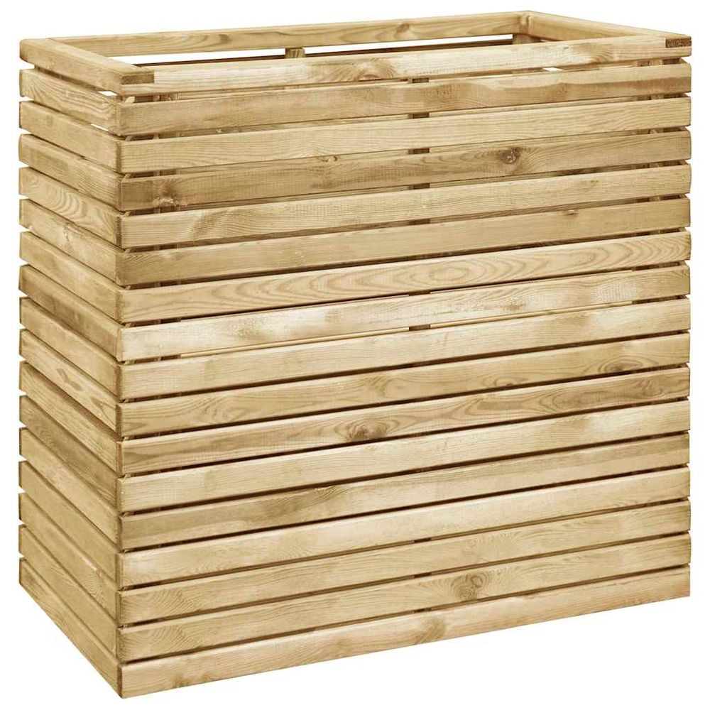 Jardinière haute rectangulaire en bois de pin imprégné – bac de culture profond traité autoclave – 100x50cm brun
