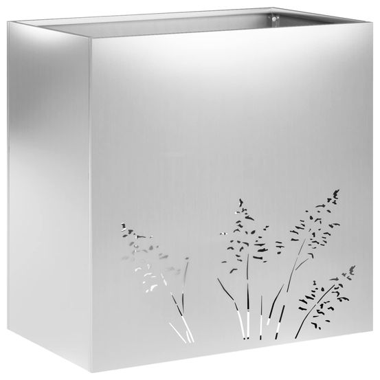 Cache-pot de jardin argenté 50 x 30 x 49 cm acier galvanisé