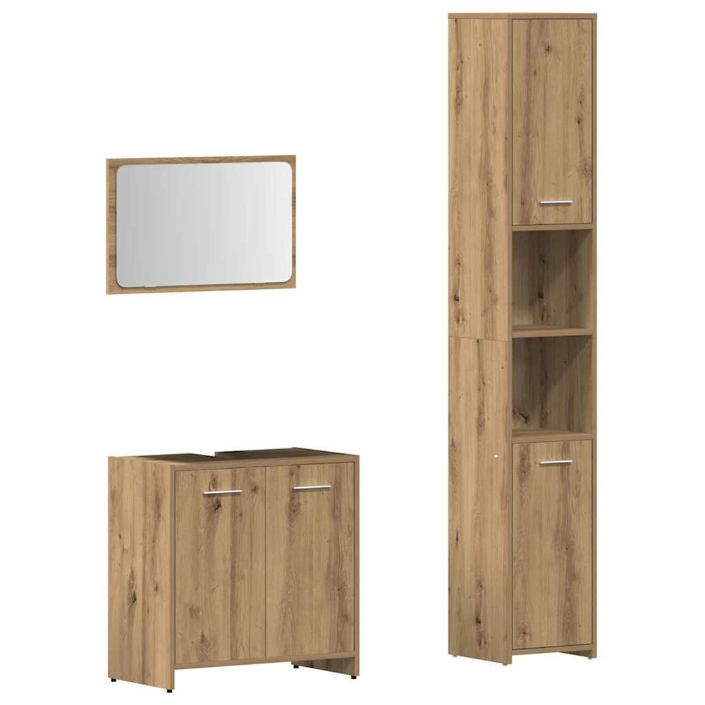 Ensemble de meubles salle de bain 3 pcs bois d'ingénierie