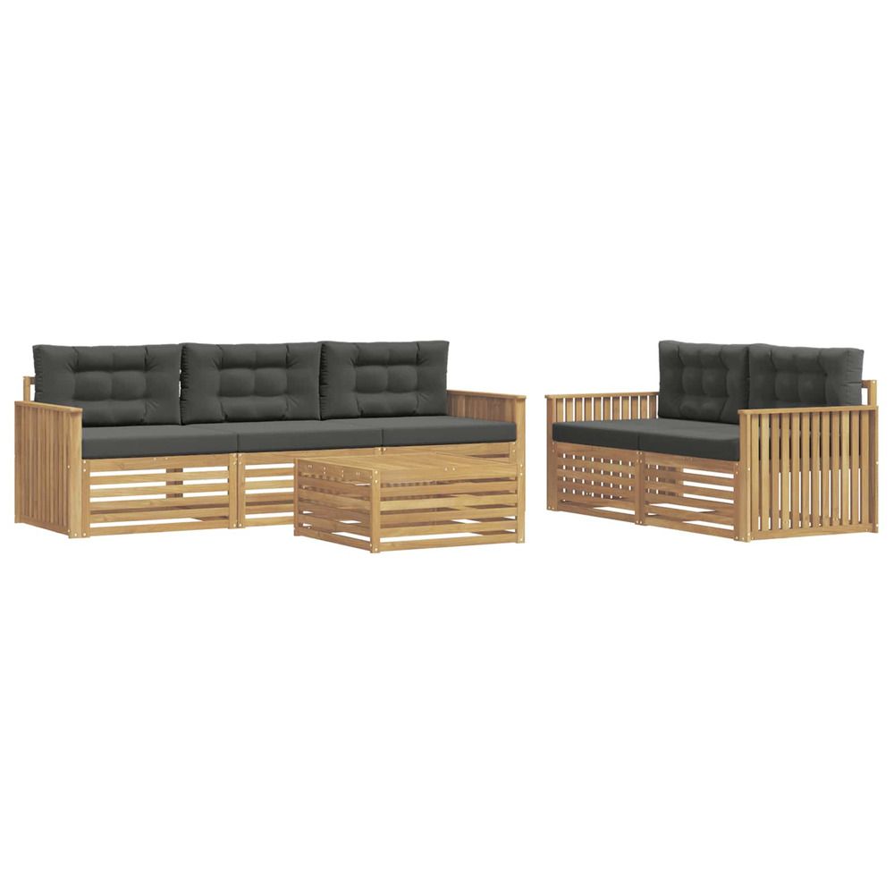Ensemble de canapés d'extérieur 6 pc blanc et anthracite