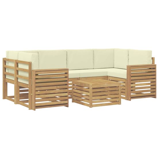 Ensemble de canapés d'extérieur 7 pc blanc et crème polyester