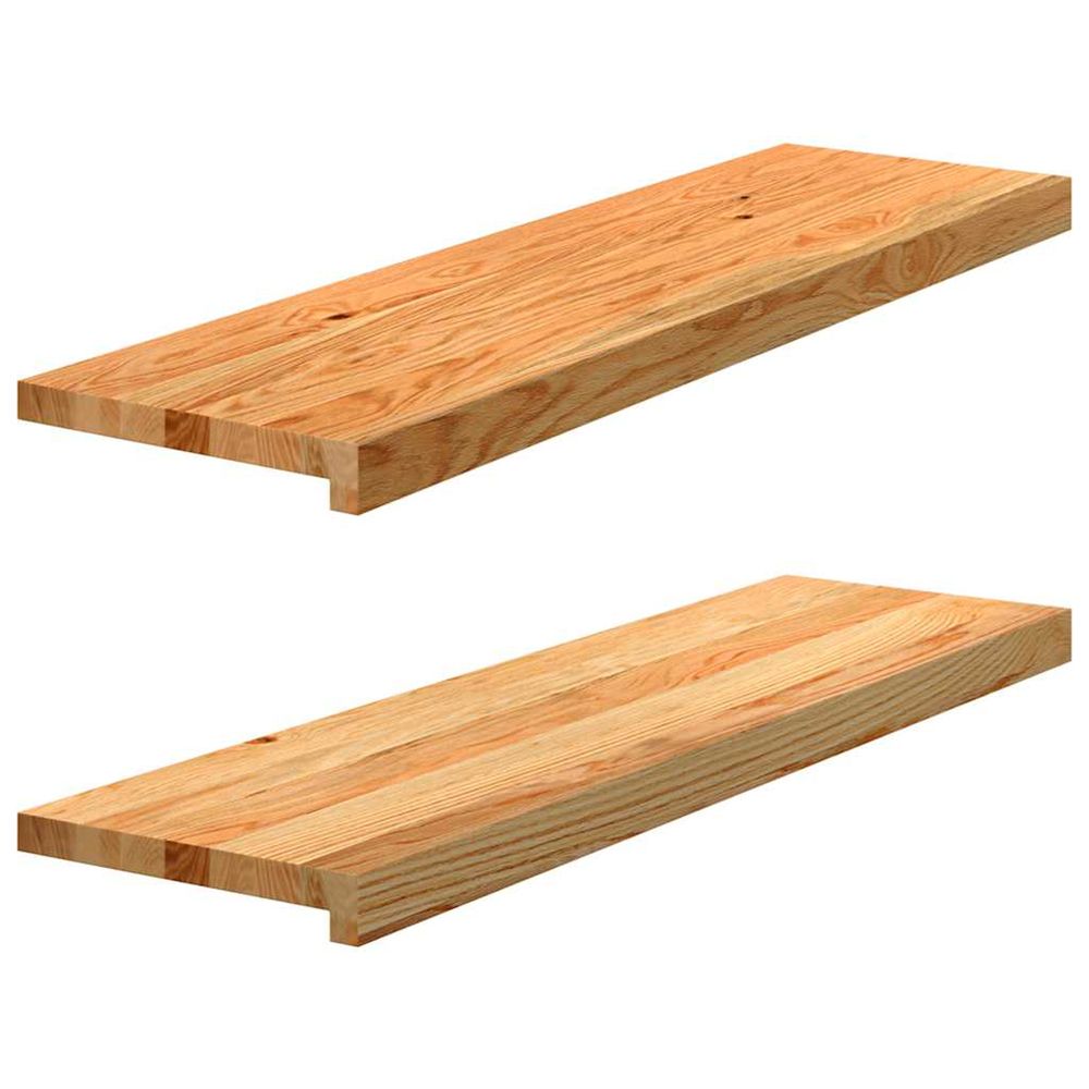 Marches d'escalier 2 pcs marron clair 90x30x2 cm chêne massif