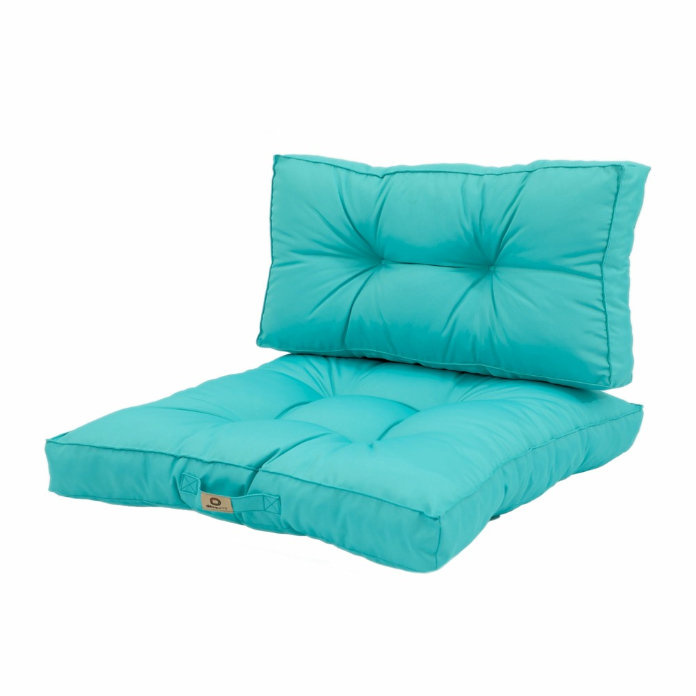 Coussins pour salon de jardin capitonné 60x60cm bleu caraibes