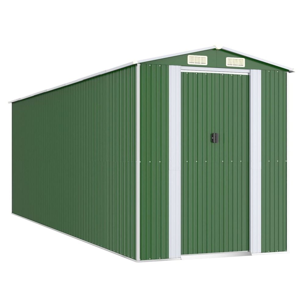 Abri de jardin vert 192x606x223 cm métal galvanisé