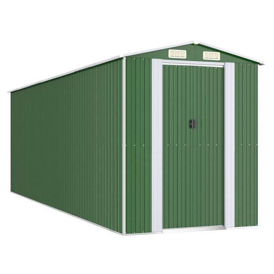 Abri de jardin vert 192x606x223 cm métal galvanisé