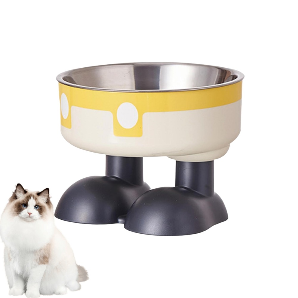 Mangeoire hauteur ergonomique - acier inoxydable jaune