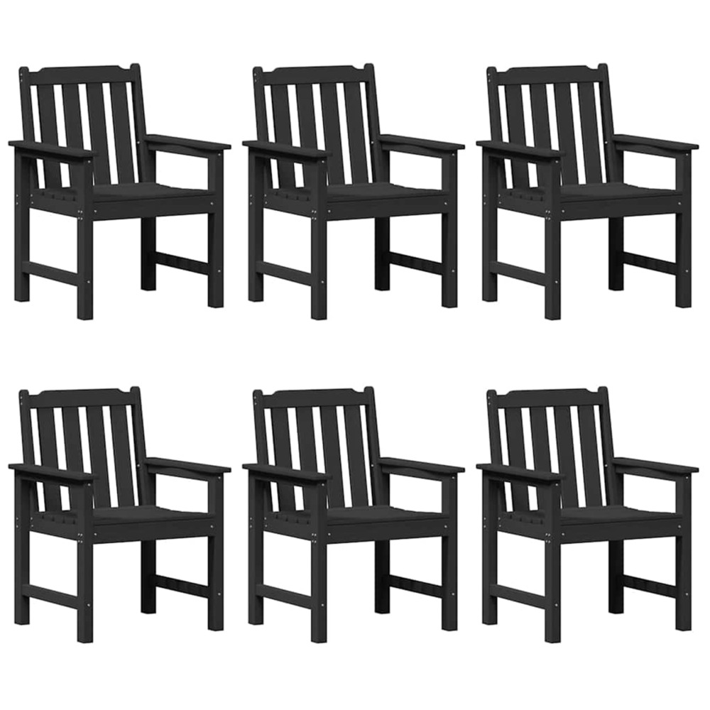 Chaise de jardin 6 pcs noir 65,5 x 59 x 88 cm polyéthylène