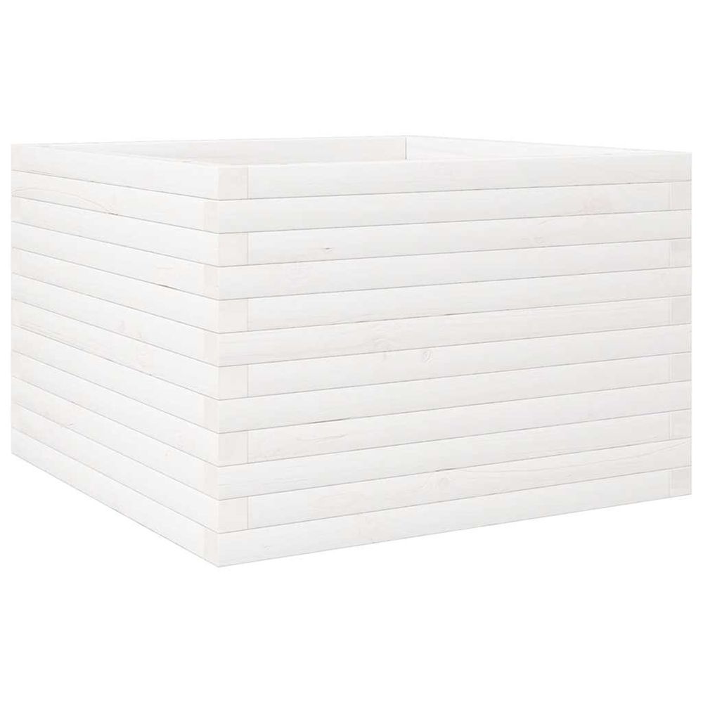 Jardinière d'extérieur blanc 70x70x46 cm bois de pin massif