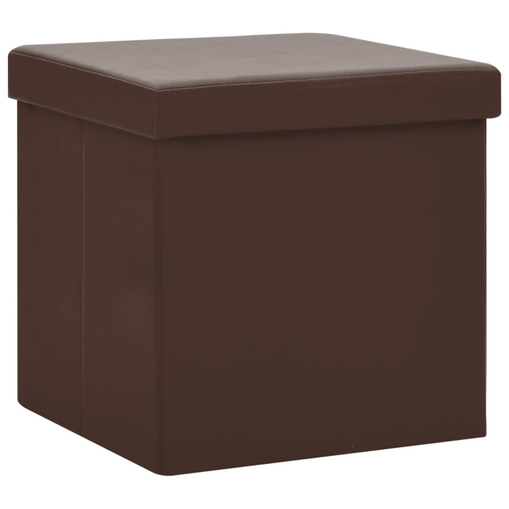 Tabouret de rangement pliable marron pvc