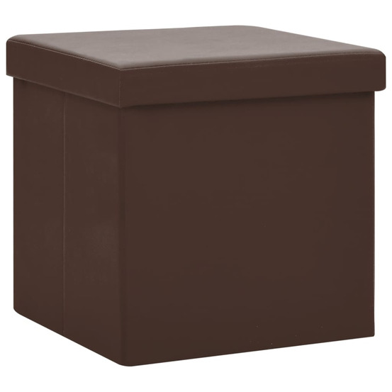 Tabouret de rangement pliable marron pvc