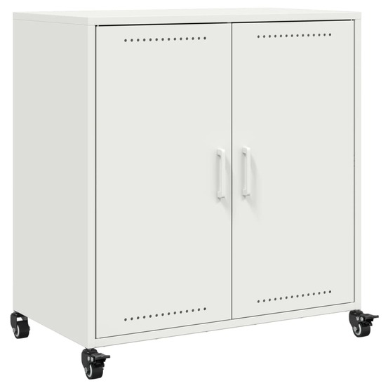 Buffet bahut commode armoire meuble de rangement organisateur cuisine salle de séjour salon 68,5 x 39 x 72 cm acier blanc 02_
