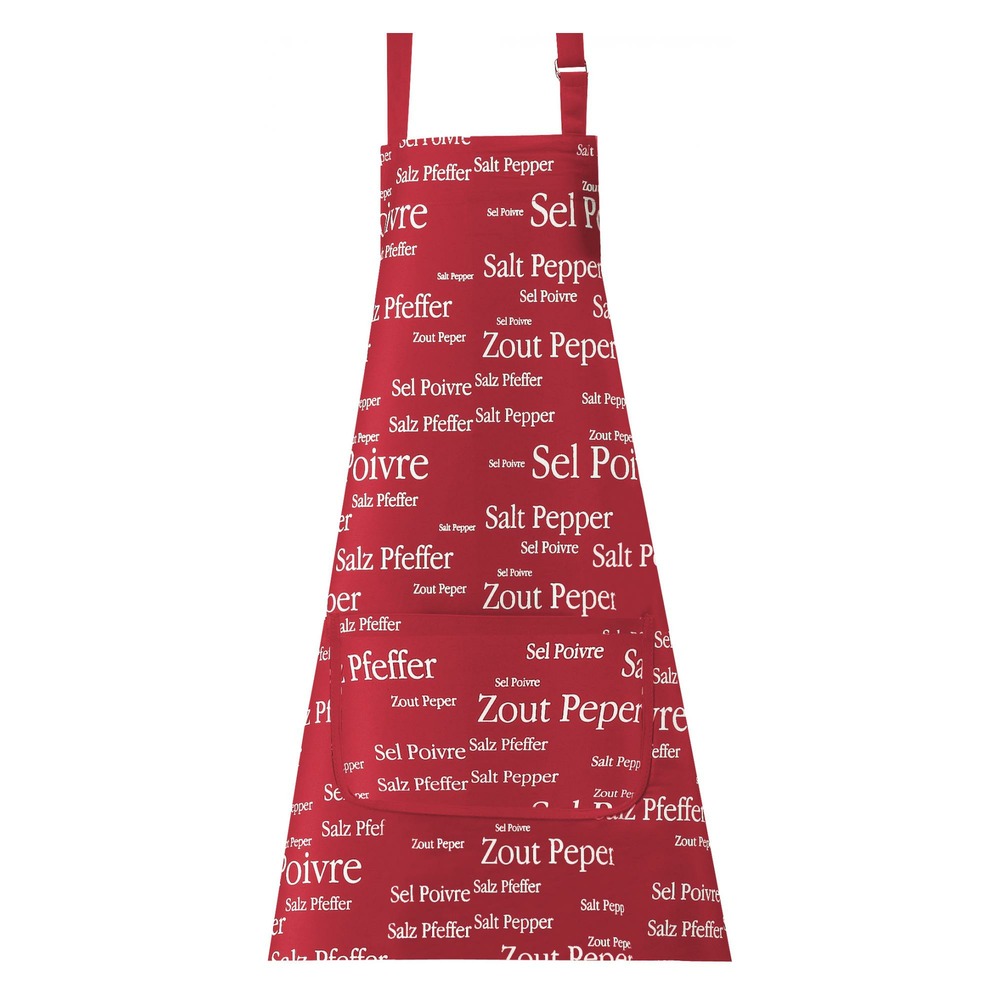 Tablier sel & poivre rouge 80 x 85 cm