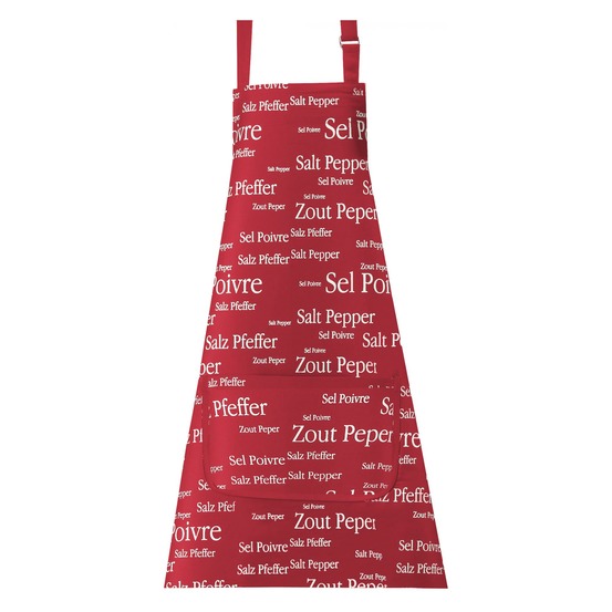 Tablier sel & poivre rouge 80 x 85 cm