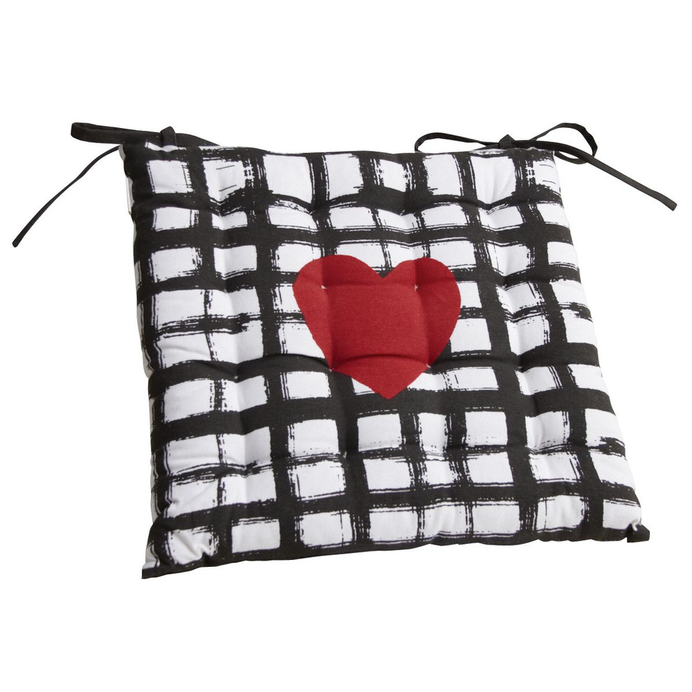 Galette de chaise en coton coeur