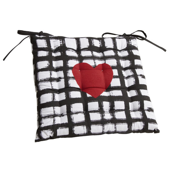 Galette de chaise en coton coeur