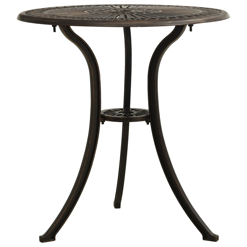 Table de jardin bronze 62x62x65 cm aluminium coulé