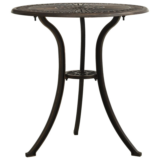 Table de jardin bronze 62x62x65 cm aluminium coulé