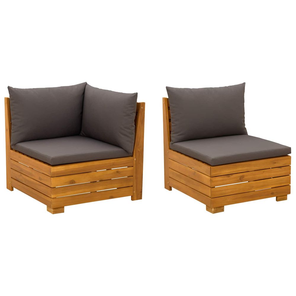 Ensemble de salon de jardin 2 pc 2 place bois d'acacia massif