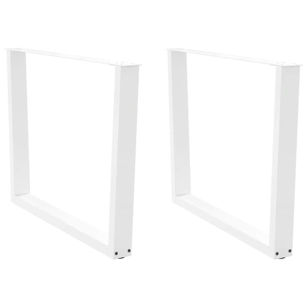 Pieds de table à manger en forme de v, 2 pièces, blanc, 100 x (72-73,3) cm, acier
