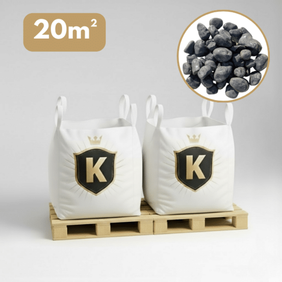 Galet marbre gris anthracite 40/60 mm – pack 2 big bag +/- 1,5t – 20 m²