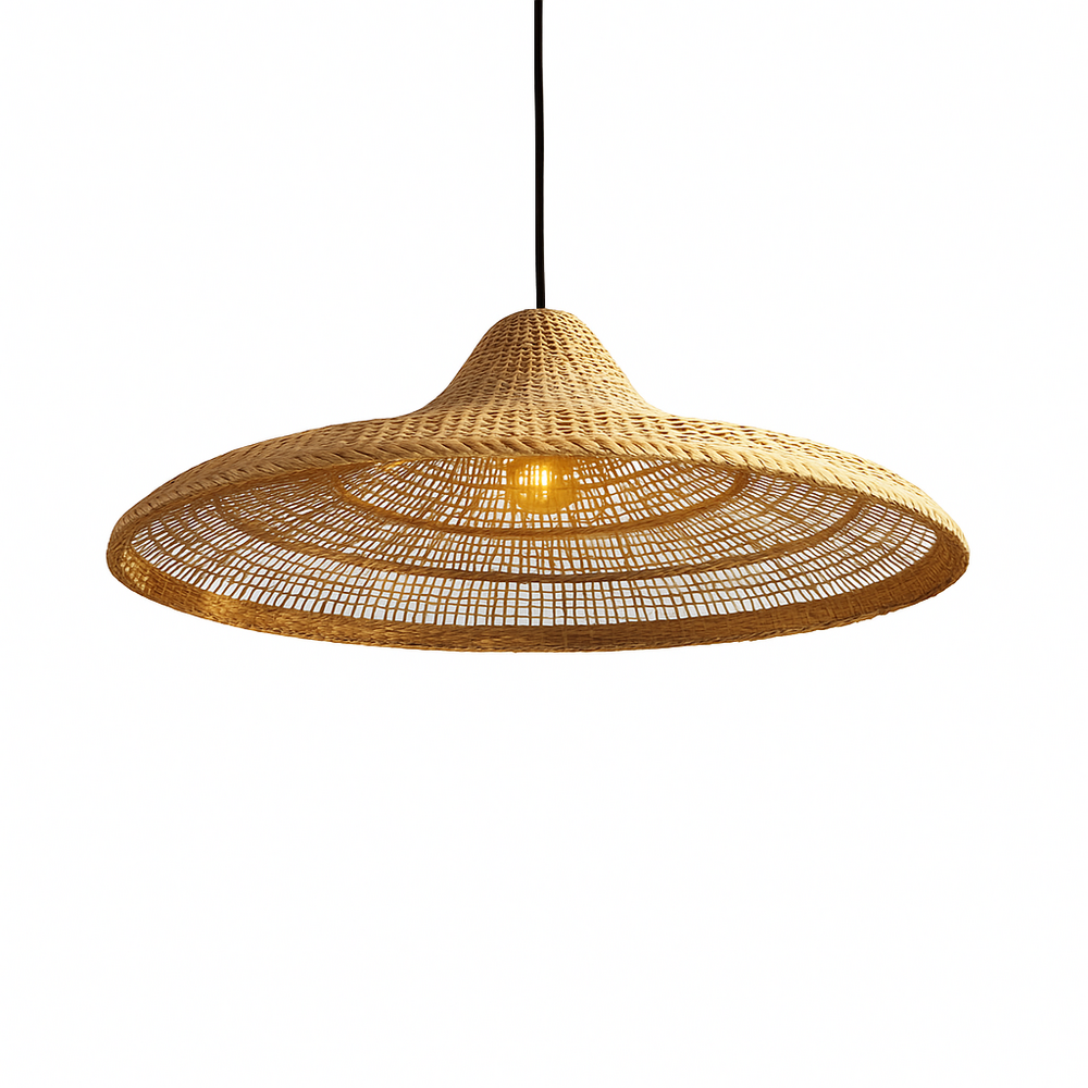 Suspension d'extérieur nomade freya large bois herbe marine d70 cm