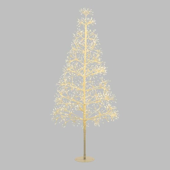 Arbre conique riche rich blanc h150cm 1500 microled flashled avec rameaux de led 5m+ø70xh150cm lotti