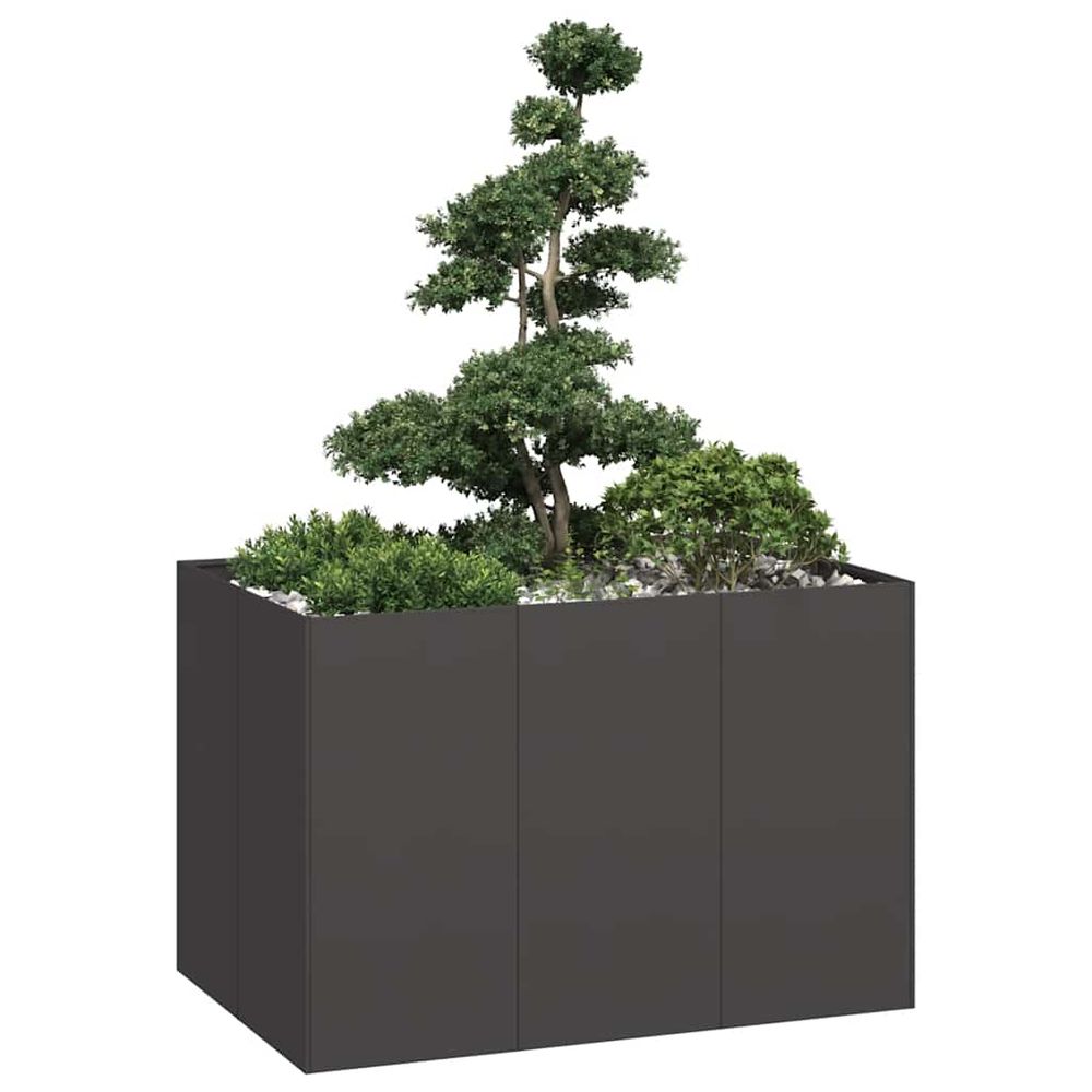 Potager surélevé en acier pour jardin terrasse noir 120x80x80 cm