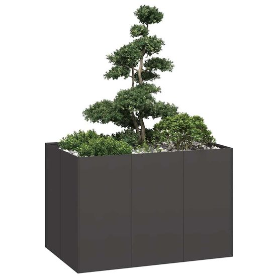 Potager surélevé en acier pour jardin terrasse noir 120x80x80 cm