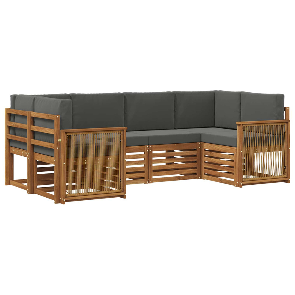 Ensemble de canapé d'angle 5 pcs naturel et anthracite