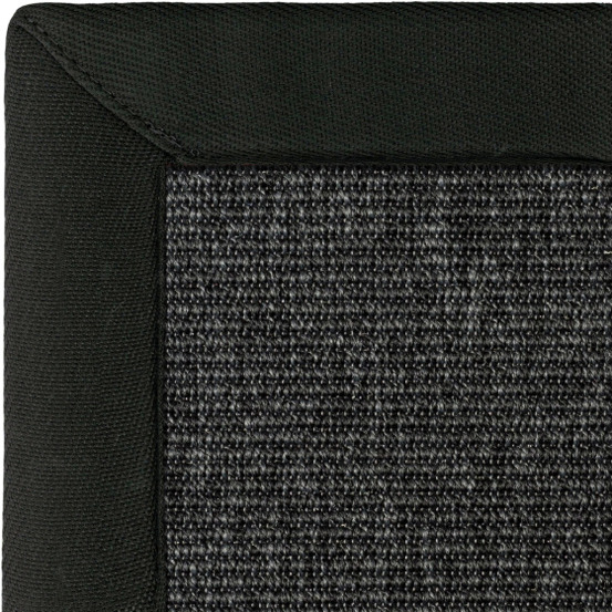 Tapis intérieur / extérieur nusa - gris ardoise - ganse noire - 80 x 150 cm