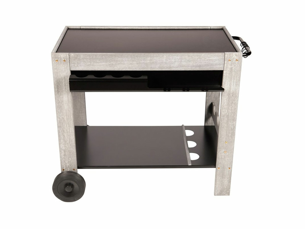 Chariot plancha bois et métal perla