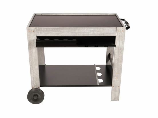 Chariot plancha bois et métal perla