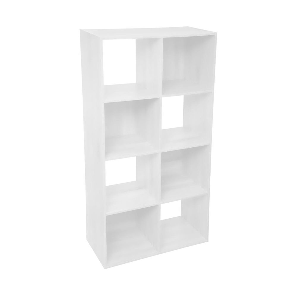 Meuble étagère 8 cases de rangement blanc h 134 cm